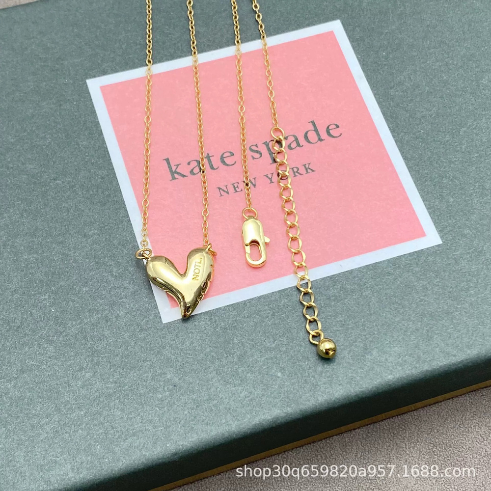 kate spade Enamel Rhinestone Heart Pendant Necklace - Picture 3 of 6